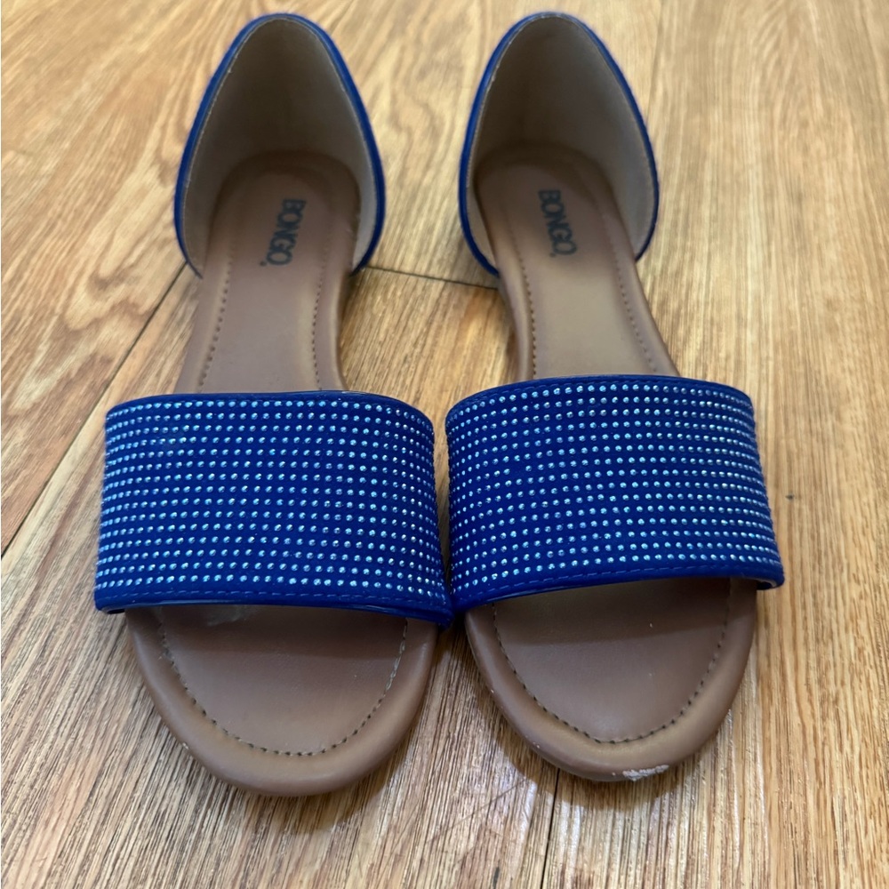 Bongo royal blue mini rhinestone sandals size 5.5